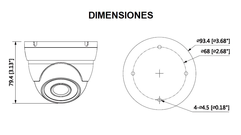 DAHUA HDW1200M28 - Camara domo HDCVI 1080p / TVI / A HD / CVBS / Lente fijo 2.8 mm / Ir 30M / Smart ir / IP67 / BLC / HLC / DWDR / AGC / Metalica/ - Imagen 2