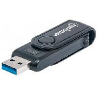 MINI LECTOR Y GRABADOR EXTERNO DE TARJETAS USB 3.0 24 EN 1 PORTTIL MANHATTAN