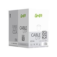BOBINA DE CABLE MARCA GHIA CAT5E UTP CCA COLOR GRIS 24 AWG 100M 328FT CERTIFICACIN CE / ROHS