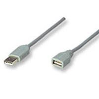 CABLE USB 1.1 EXTENSION MANHATTAN 4.5 MTS TIPO A MACHO - A HEMBRA GRIS