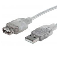 CABLE USB 2.0 EXTENSION MANHATTAN 3.0 MTS TIPO A MACHO - A HEMBRA PLATA