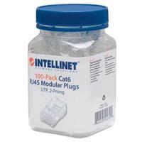 PLUG MODULAR RJ45 INTELLINET UTP CAT6 MULTIFILAR BOTE CON 100 PIEZAS CONTACTO ORO 15 MICRAS