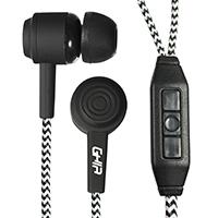 AUDIFONOS ALAMBRICOS GHIA COMET COLOR NEGRO 3.5MM 1.2 METROS DE CABLE 3MW DE POTENCIA CON MANOS LIBRES