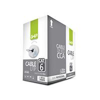 BOBINA DE CABLE MARCA GHIA CAT6 UTP CCA COLOR GRIS 23 AWG UTP 305M 1000FT CERTIFICACIN CE / ROHS