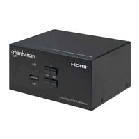 MUX KVM,MANHATTAN,153522, HDMI DOBLE MONITOR 2:1, 4K@30MHZ USB2.0 AUDIO