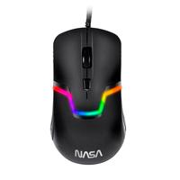 MOUSE GAMER NASA BY TECHZONE NS-GM06 ALAMBRICO LED RGB NEGRO 7 BOTONES HASTA 3200 DPIS