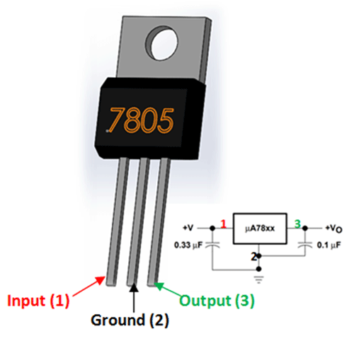 REGULADOR DE VOLTAJE POSITIVO LM7805 5V 1A TO-220