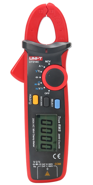 MINI MULTÍMETRO DE GANCHO 600V 200A UT210C