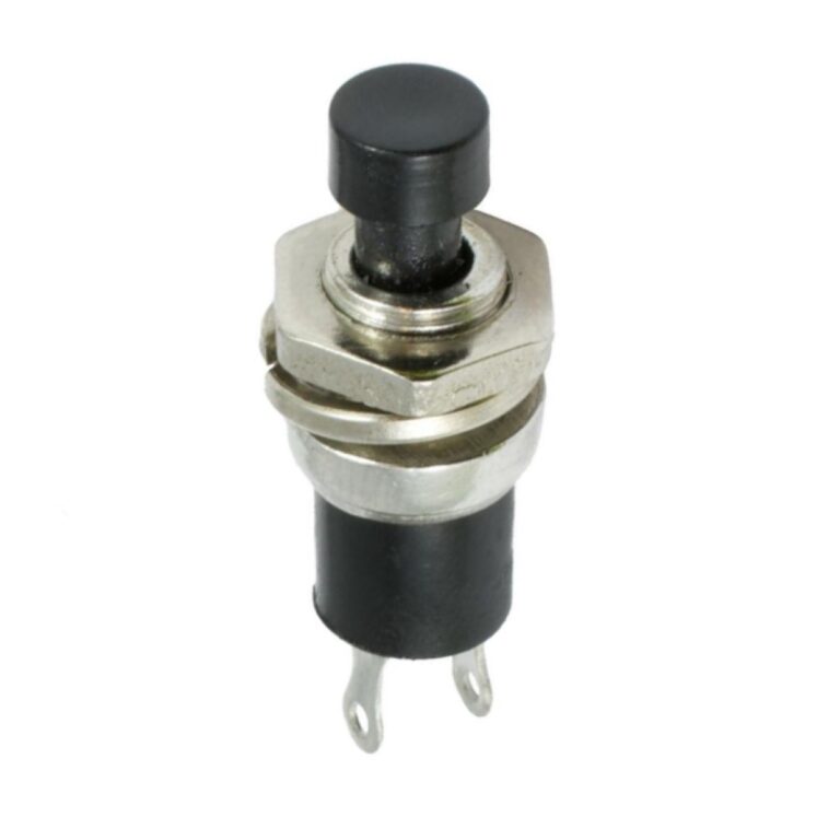 PUSH BUTTON MOMENTÁNEO NA NEGRO, 2 TERMINALES, 3A 250V