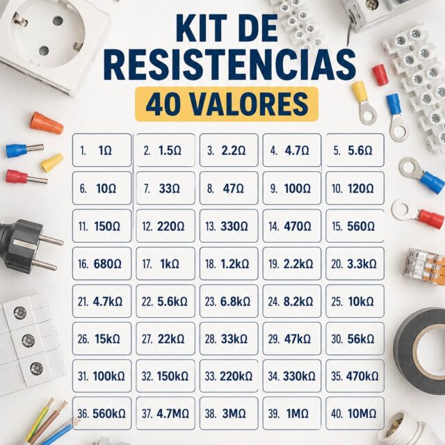 KIT DE RESISTENCIAS 40 VALORES