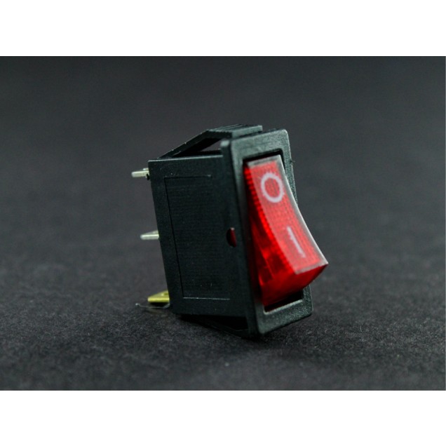 SWITCH BALANCIN RECTANGULAR 1P1T CON PILOTO ROJO ON/OFF