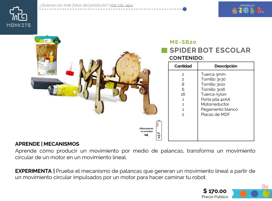 SPIDER BOT ESCOLAR ME-SB20
