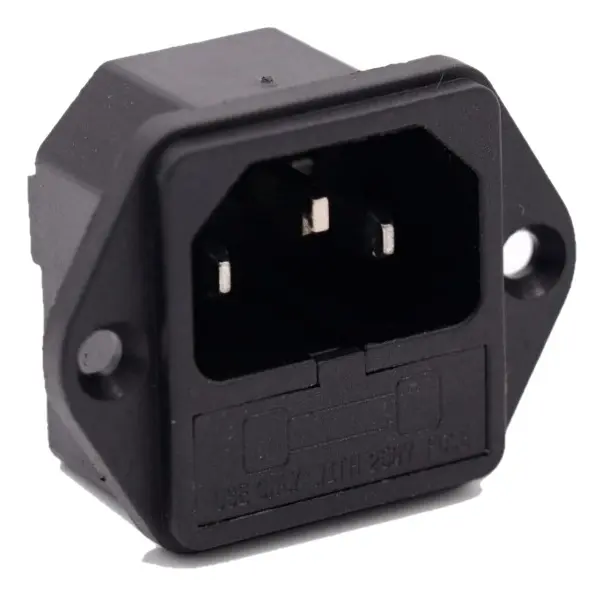 CONECTOR IEC C14 MACHO CON PORTAFUSIBLE