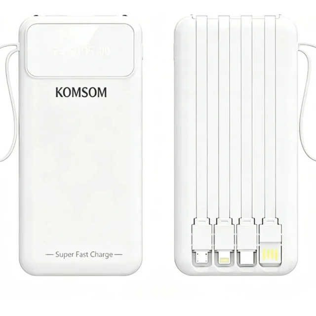 POWER BANK 20000MAH 50W-4 CABLES CON PANTALLA DIGITAL