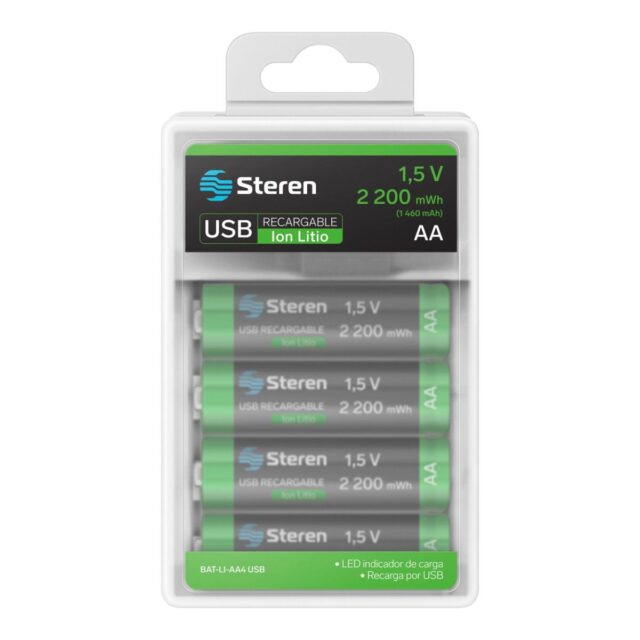 4 BATERIAS RECARGABLES USB AA 1.5V 2200MWH